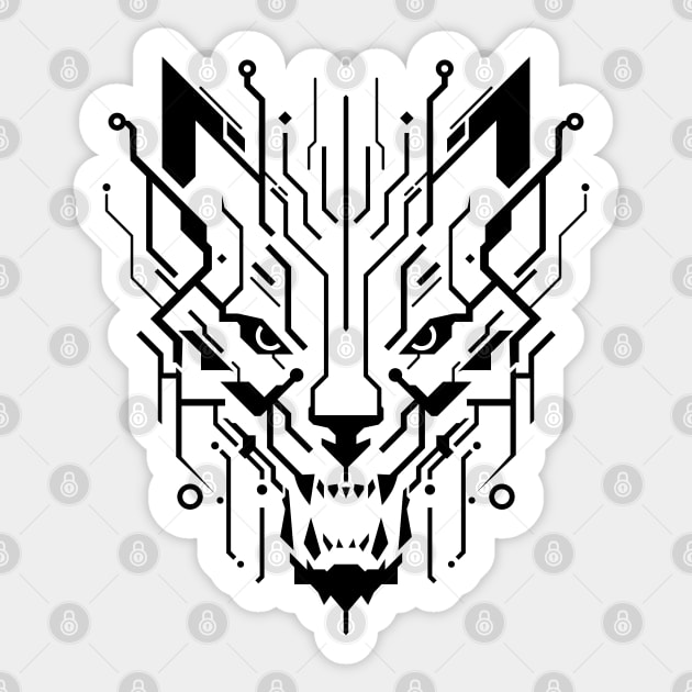 Digital Wolf Sticker by LAckas